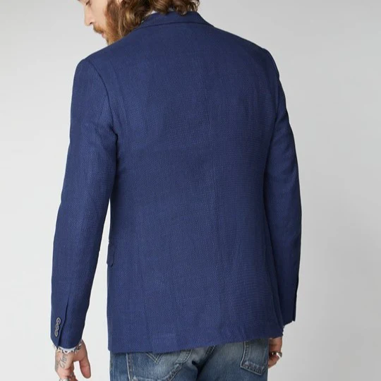 Gibson Hallfield Blue Textured Jacket - Image 3