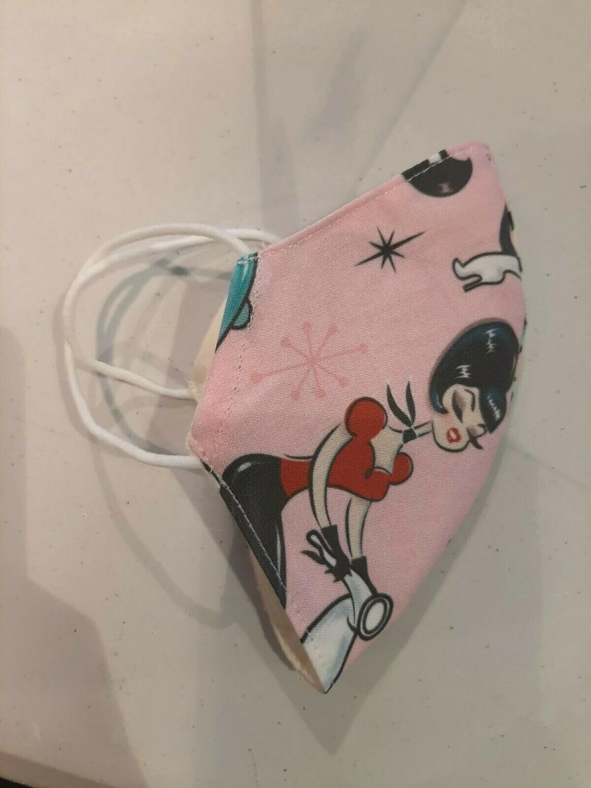 Premium Reusable 60's Scooter Print Double-Layer Face Mask with Built in Filter - Image 5