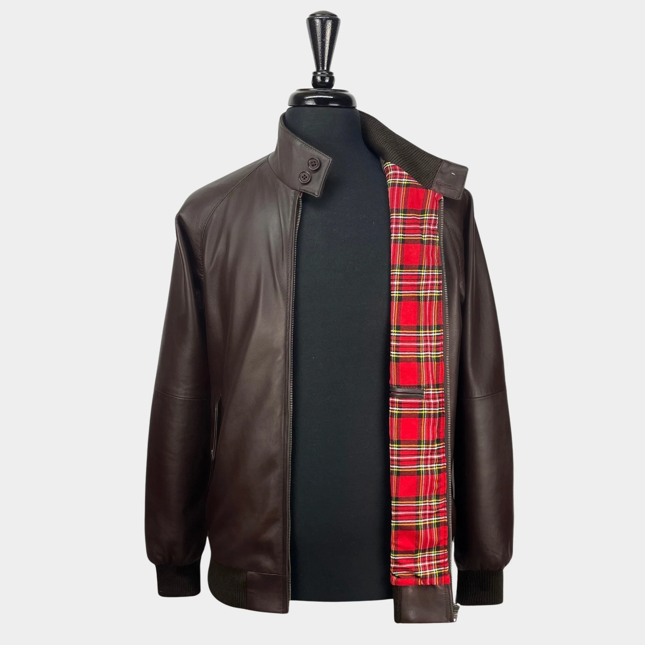 Real Hoxton Brown Leather Harrington - Image 3