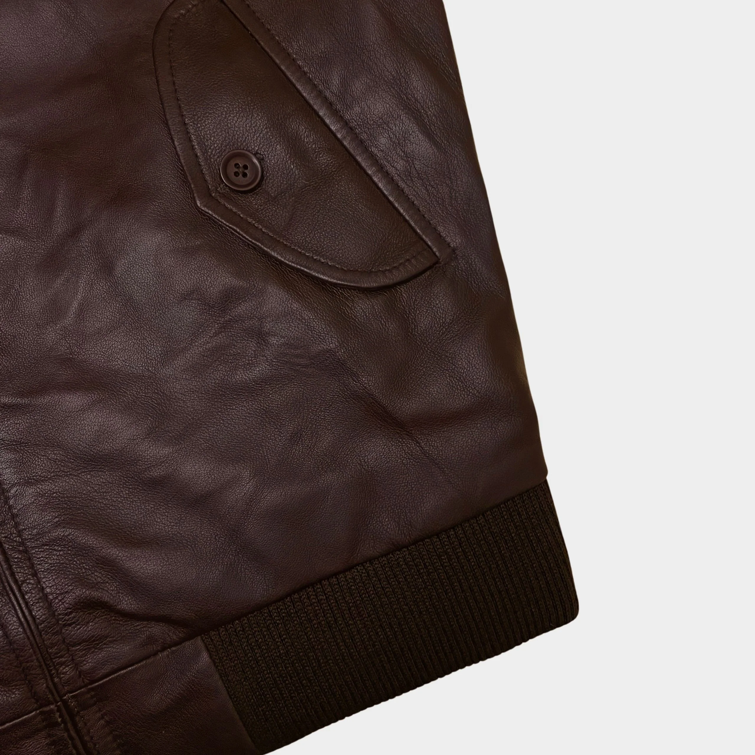 Real Hoxton Brown Leather Harrington - Image 4