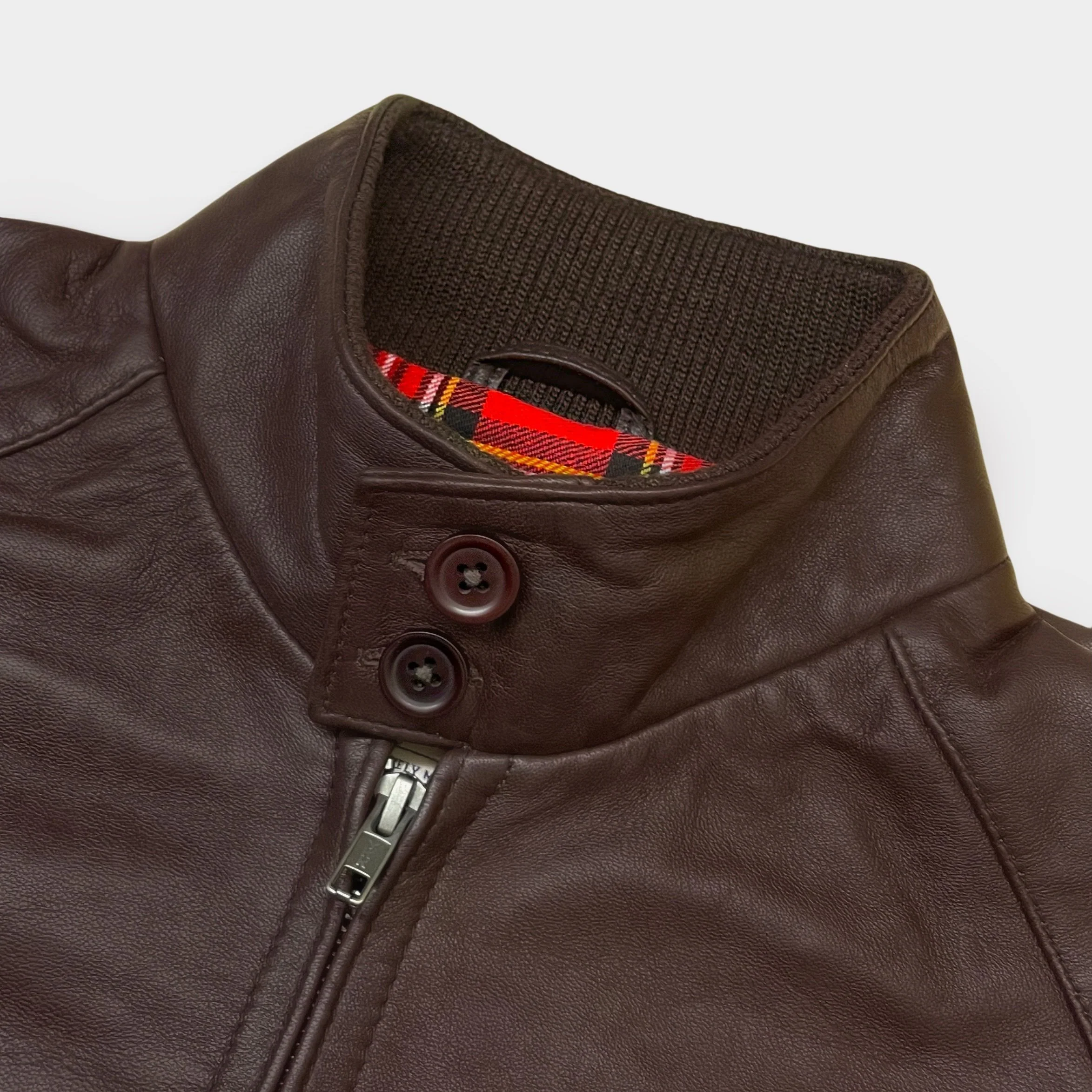 Real Hoxton Brown Leather Harrington - Image 6